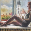 2013, Nedln odpoledne ve vodansk galerii, olej na pltn 60x80cm ($)