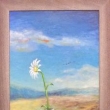 2013, Posledn lhev v krajin bez perspektivy s kopretinou, Olej na sololitu 35.5x89.5cm ($)
