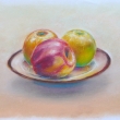 2007-2008, Jablka, pra�n� k��dy na pap��e, 34x23cm ($)