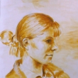 2009, studie dv hlavy, akyrl na pape 50x70cm