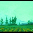 2012, Krajina podle F.A.Corvera, olej na pl�tn� 50x40cm (malov�no spole�n� s Luci� M.)